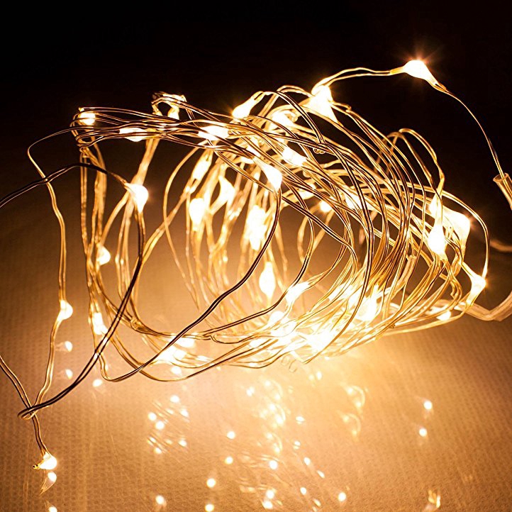 Dây đồng mạ bạc 5M 50LED chiếu sáng trang trí tiệc