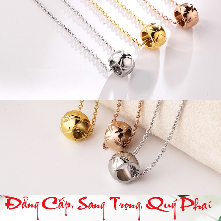 Dây chuyền nữ titan cao cấp họa tiết quả trám chiếu lấp lánh siêu đẹp, bền màu, hợp thời trang