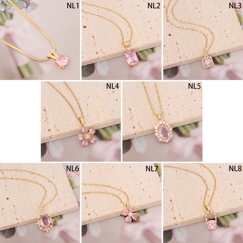 Vòng cổ Mặt Hoa Hồng Đính Đá Zircon