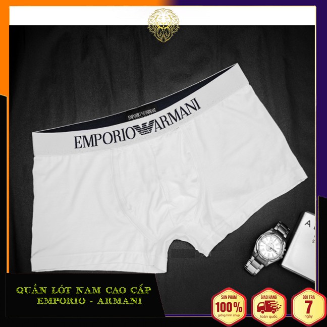 Quần lót nam boxer cotton EMPORIO - ARMANI thoáng máy , co giãn bốn chiều , ôm chọn vòng ba - đồ lót nam