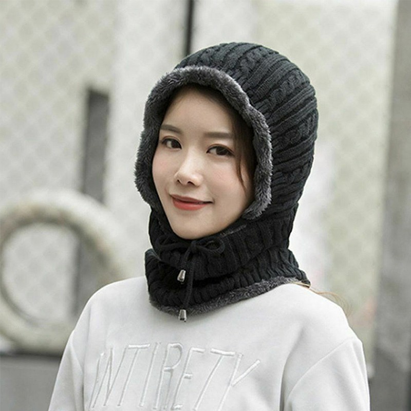 [Yuanzhen1] Set Mũ beanie Và Khăn Choàng Cổ Mùa Đông Cho Nữ