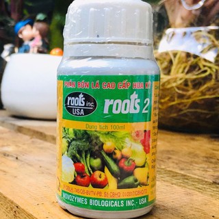Phân bón lá hữu cơ sinh học roots2 USA 100ml kích rễ giải độc cây trồng cho hoa lan cây ăn trái bonsai ROOTS 2