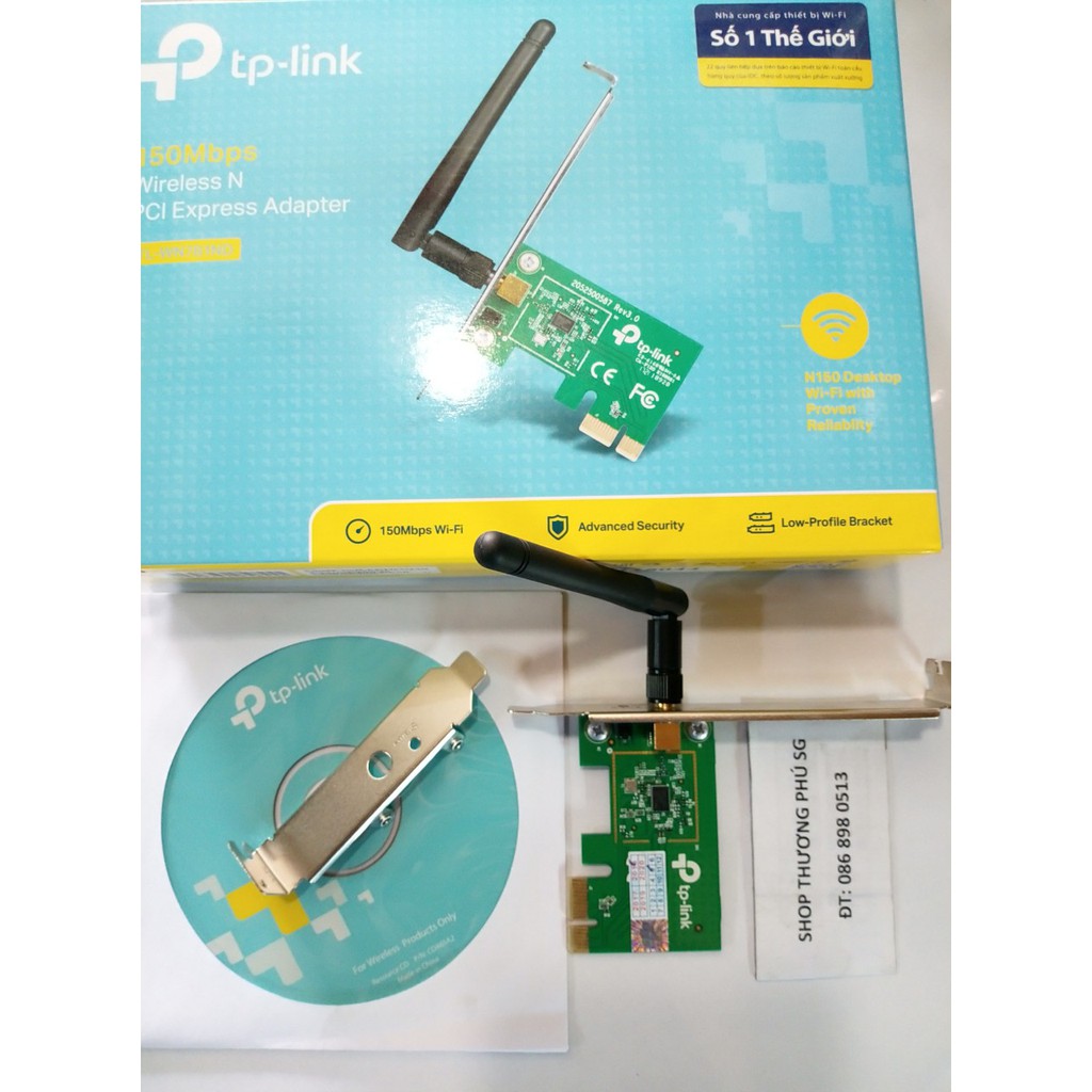 Thiết bị thu wifi Card PCI Express Adapter: TL-WN781ND - Anten rời xoay 180 độ