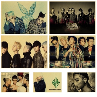 Poster Giấy Kraft In Hình Nhóm Nhạc Bigbang Phong Cách Hàn Quốc