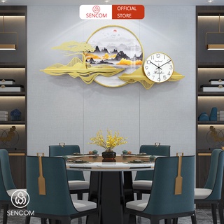 Đồng hồ treo tường phòng khách độc đáo SENCOM, đồng hồ trang trí decor phong cách Bắc Âu - A0233
