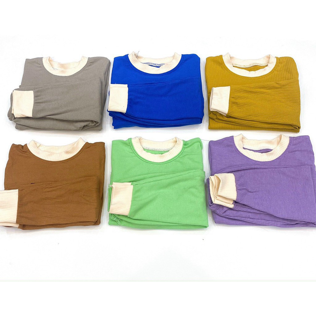 Bộ len tăm phối viền cho bé  AM625