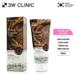 SỮA RỬA MẶT GẠO BROWN RICE CLEANSING FOAM 3W CLINIC 100ML