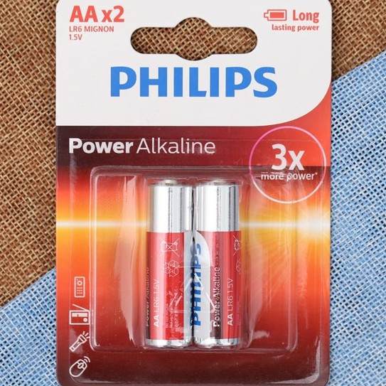 Vĩ 2 viên pin 2A, 3A Alkaline Philips
