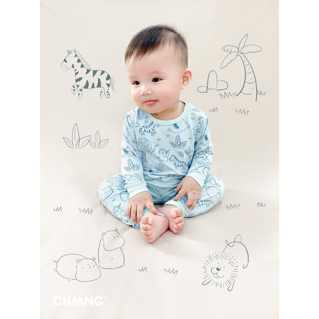 Chaang Bộ dài cúc vai Jungle nhiều màu cho bé AW2021D15