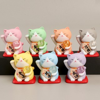 Tượng Mèo May Mắn Cầm Ngọc  Size 5 cm - Đồ Trang Trí Nhỏ, Đồ Trang Trí Sáng Tạo
