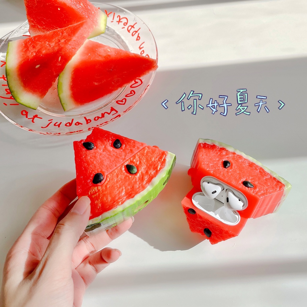 Summer new airpods3case headphone case for AirPods3gen case Strawberry watermelon shape 2021 new for AirPods3 headphone protective case compatible with AirPodsPro case AirPods2gen case