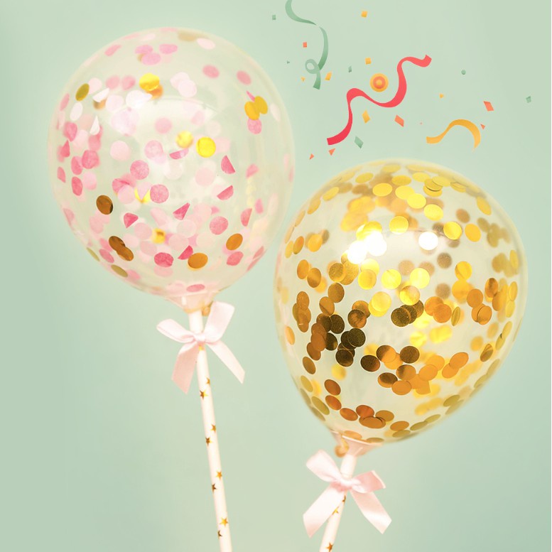 Sequined Balloons Adult and Children Birthday Cake Decoration Accessories Party Decorations