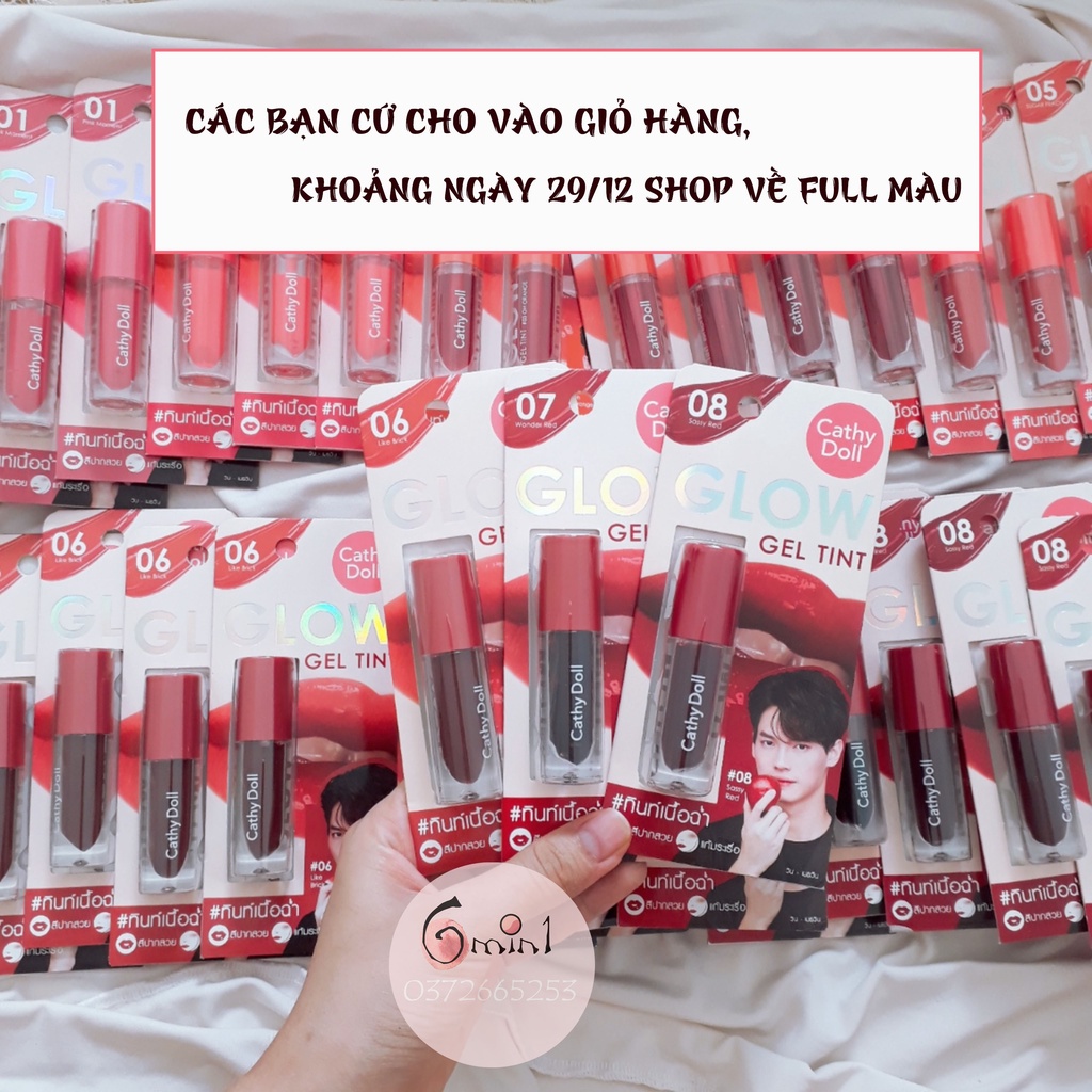 [HOT] Son Cathy Doll Gel Tint Thái Lan Full 8 Màu Son 2.4g