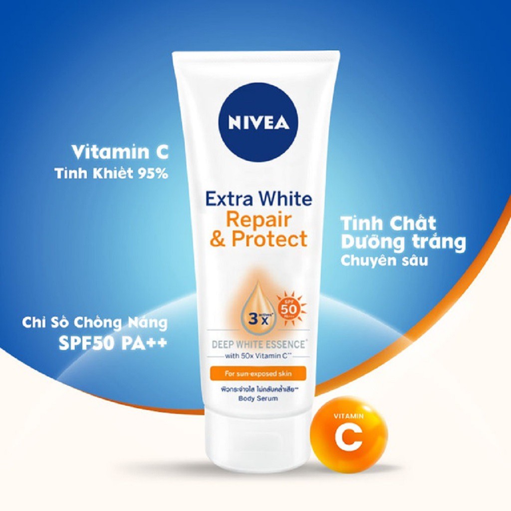 Tinh Chất Dưỡng Thể Dưỡng Trắng NIVEA Ban Ngày Giúp Phục Hồi Và Chống Nắng SPF50 180ml - 88314