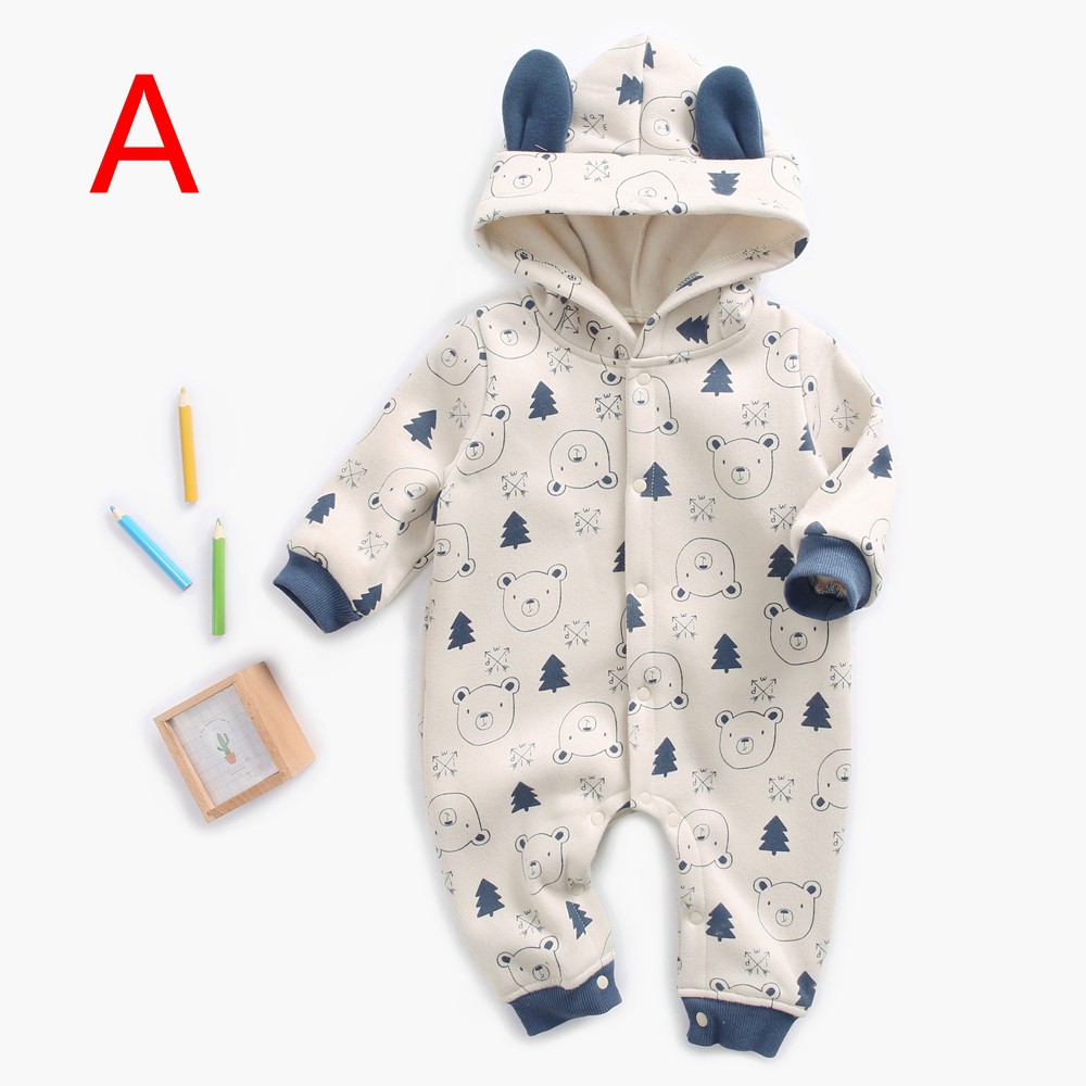 Sanlutoz Winter Baby Boys Bodysuits Cute Cartoon Printing