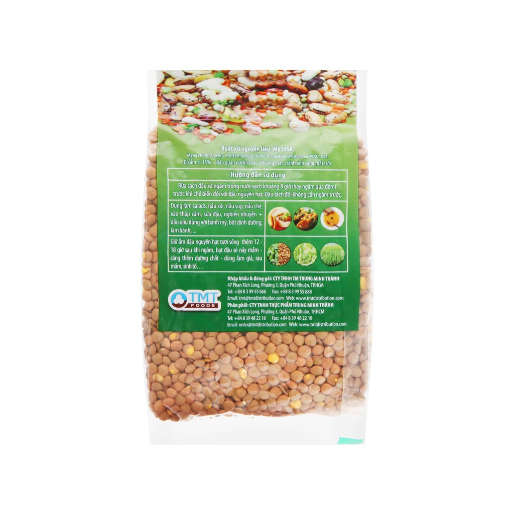 Đậu lăng xanh nguyên hạt TMT Foods 250g