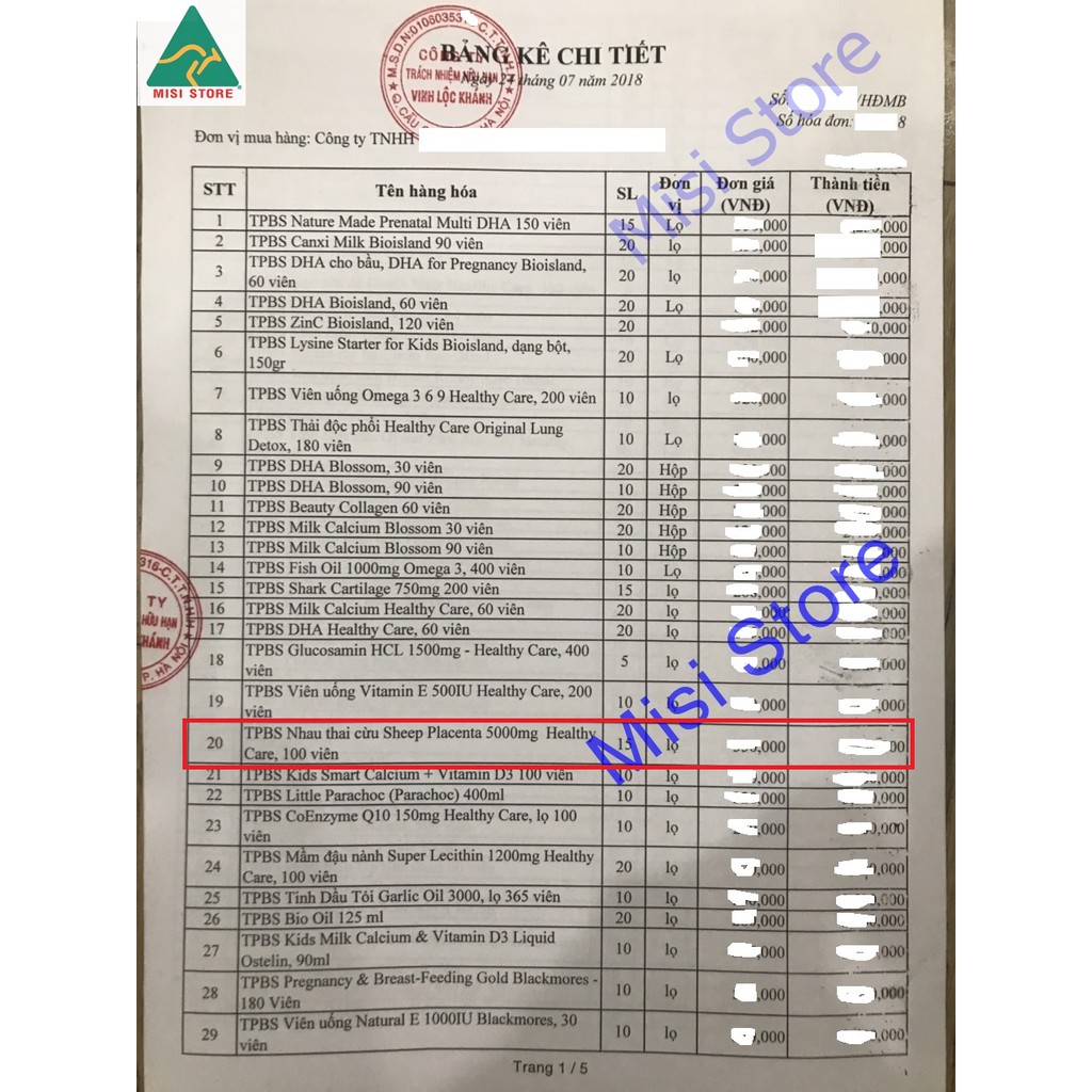 Viên uống nhau thai cừu, lọ 100 viên | Thế Giới Skin Care