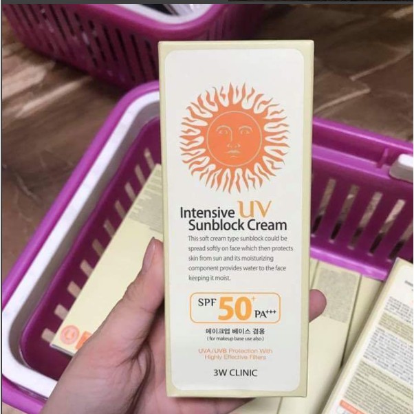 Kem chống nắng 3w Clinic Intensive UV Sunblock Cream SPF 50 Pa+++