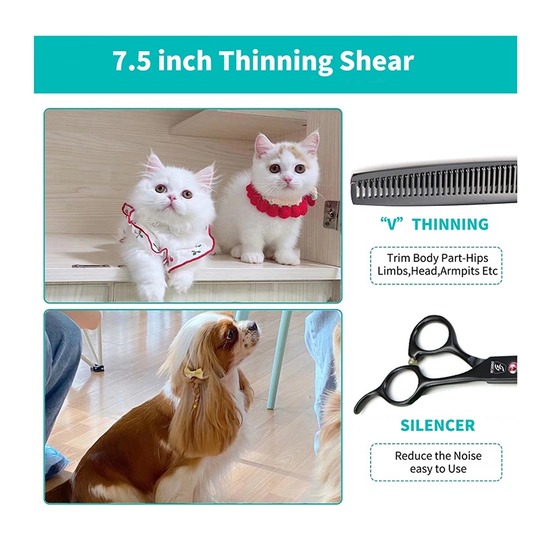 Kéo Cắt Tỉa Lông Thú Cưng 7.5 inch 20-35%