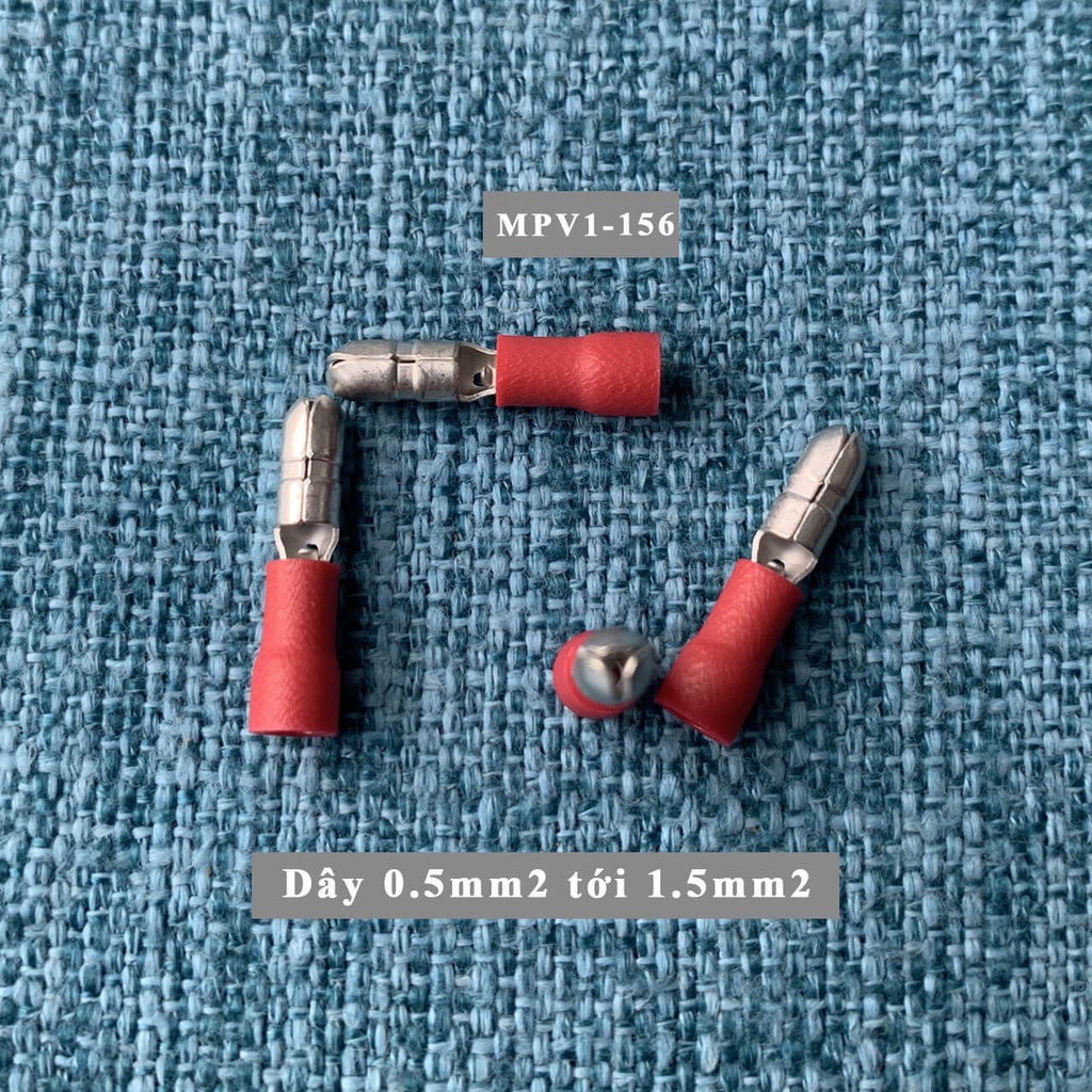 Đầu cos nối nhanh đực cái - Đầu cốt nối dạng đầu đạn cho dây 0.5mm2 tới 1.5mm2 - MPV1-156 FRV1-156