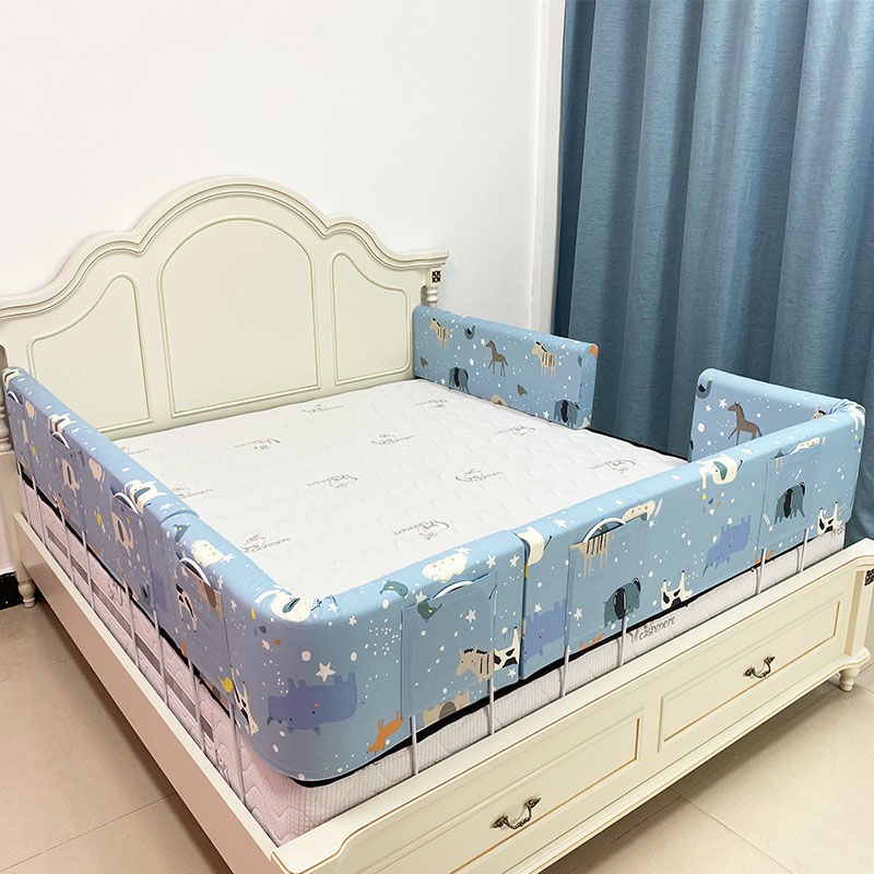 Hàng rào chống rơi giường cho em bé, tấm che vách ngăn dành trẻ em, lan can ba mặt kết hợp túi mềm 1,8m phổ thông