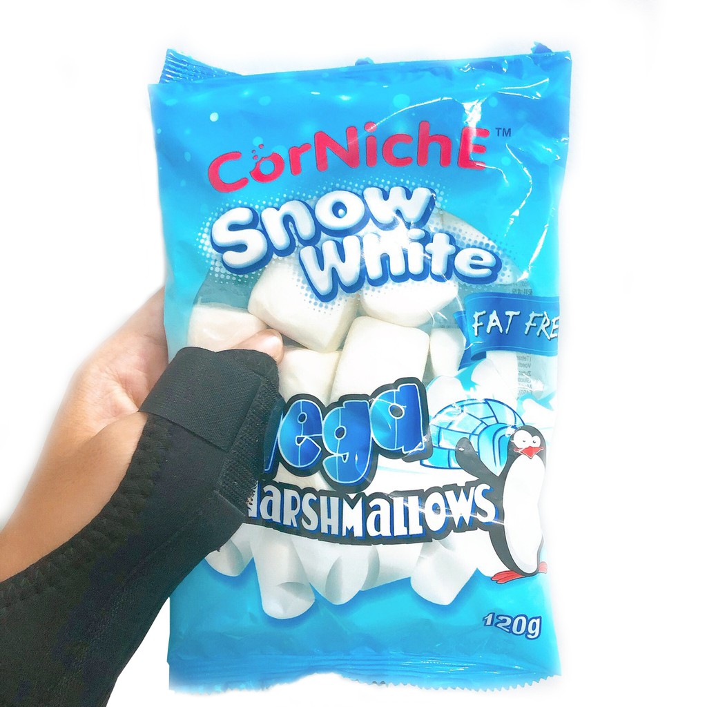 Kẹo Bông Gòn Trắng Marshmallow CorNiche Mega Snow White 120g (Phù hợp làm bánh)