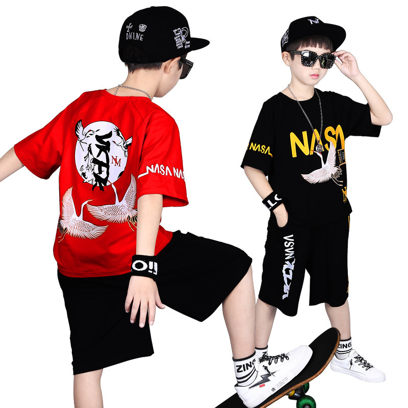 Bộ áo quần thể thao phong cách Hip Hop mùa hè thời trang Hàn Quốc cho bé 2021