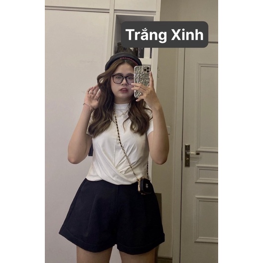 A23 Áo Thun Zip Xoắn Eo Bigsize