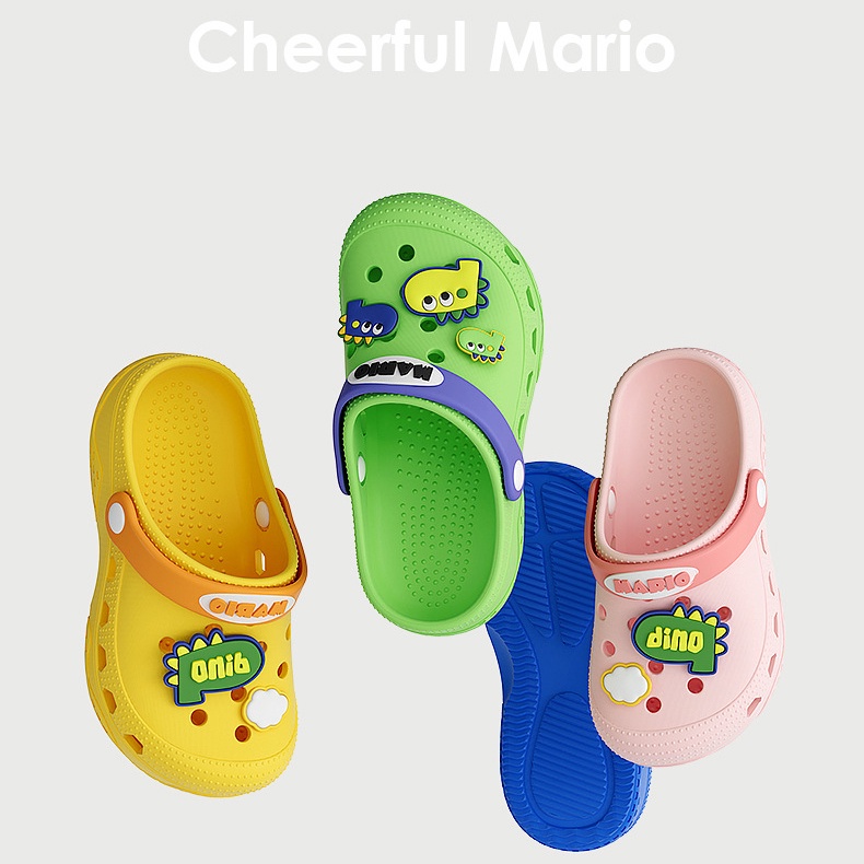 Dép cho bé Cheerful Mario JY-6608, sục cross cho bé trai bé gái siêu nhẹ chống trơn trượt chính hãng