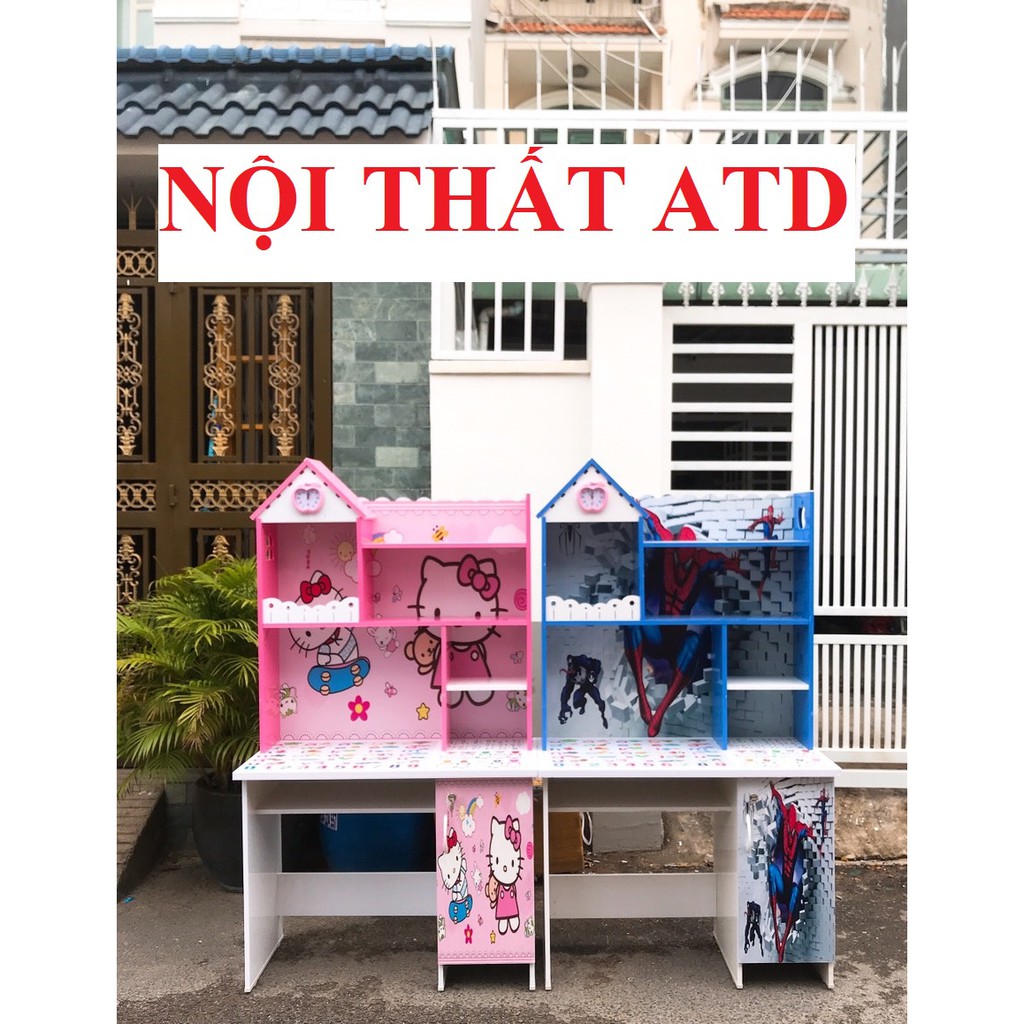 Bàn học sinh kitty cho bé tiểu học giá rẻ, freeship BD và SG