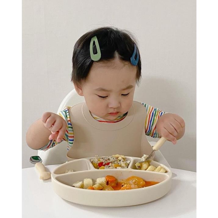 Set thìa dĩa Silicone SPOON & FORK cho bé chính hãng TGM - Made in Hàn Quốc |Thìa dĩa Silicon tập ăn
