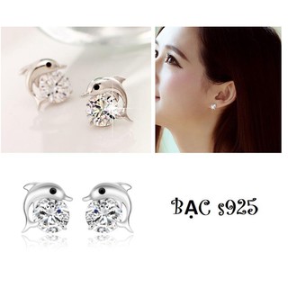 Bông Tai Bạc S925 Cá Heo Phong Cách Hàn Quốc  BTBACCAHEO07