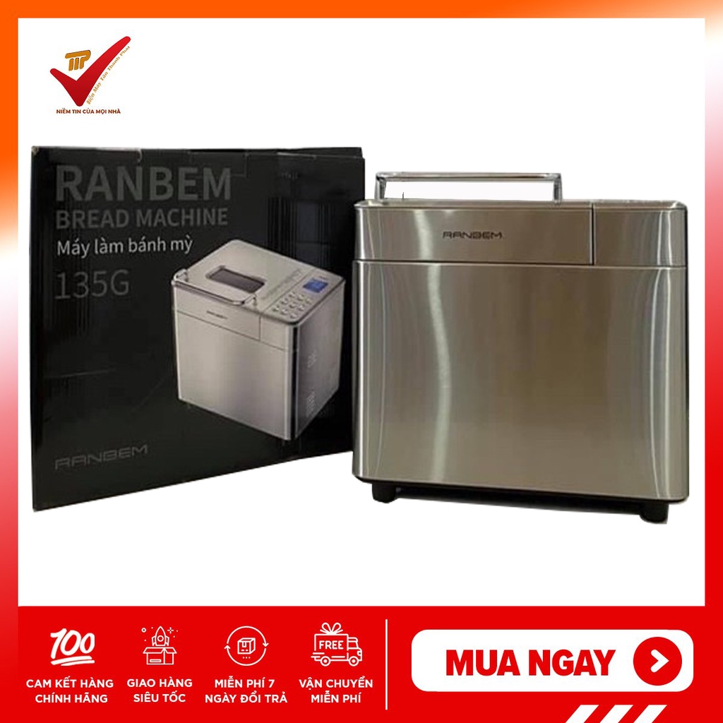 Máy làm bánh mỳ Ranbem 135G Có hướng dẫn + bàn phím 100% tiếng việt, đa năng tự động bảo hành 12 tháng