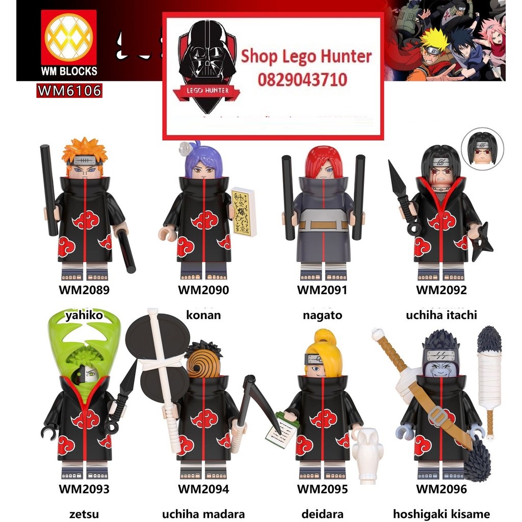 Xếp Hình WM 6106 Minifigures Naruto mô hình lắp ráp nhân vật Hoạt Hình Anime Naruto