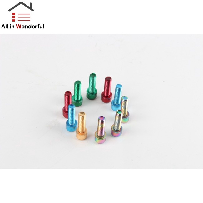 Set 6 Ốc Vít Mạ Titan M5*18MM Cho Xe Đạp Leo Núi