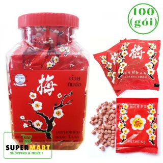 Ô Mai Xí Muội Hoa Mai Thái Lan - Xí Muội Hoa Mai Thái Lan Hủ 100 gói