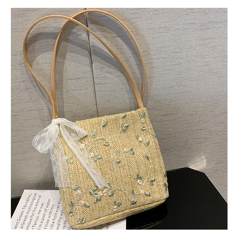 [Mã FAMAYWA2 giảm 10k đơn từ 50k] Túi cói nữ đeo vai họa tiết hoa văn siêu đẹp C429 | BigBuy360 - bigbuy360.vn