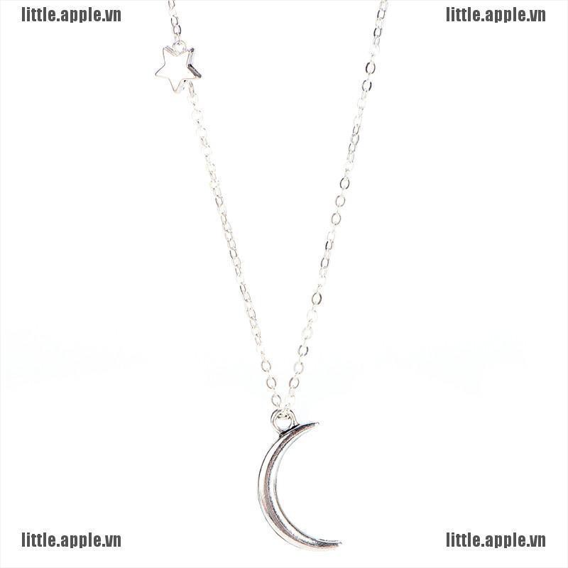 [Little] Moon Star Pendant Necklace Choker Necklace Gold Silver Long Chain Women Jewelry [VN]