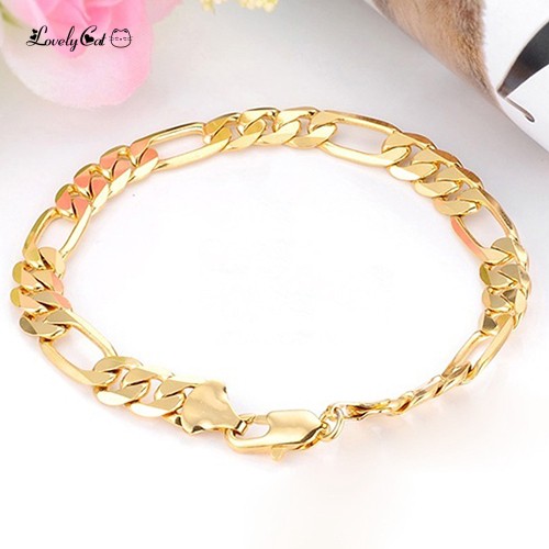 Vòng Đeo Tay Xi Mạ Vàng 18k Bản Rộng 7mm Sang Trọng Cho Nam