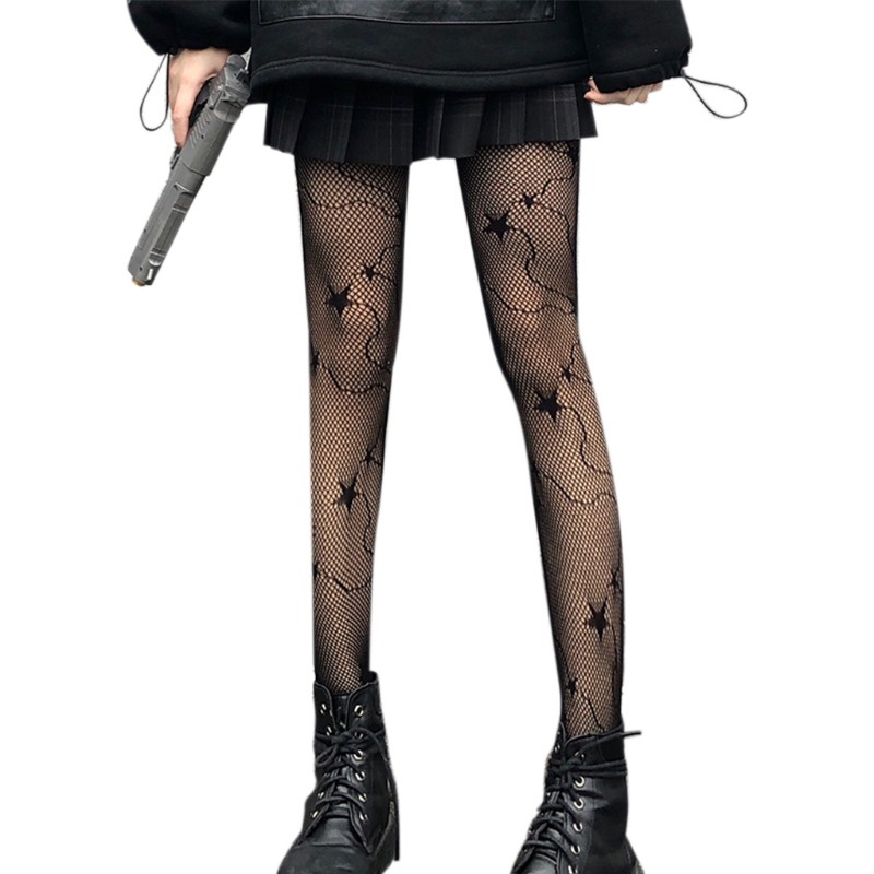 Quần tất lưới họa tiết ngôi sao thời trang nữ gợi cảm