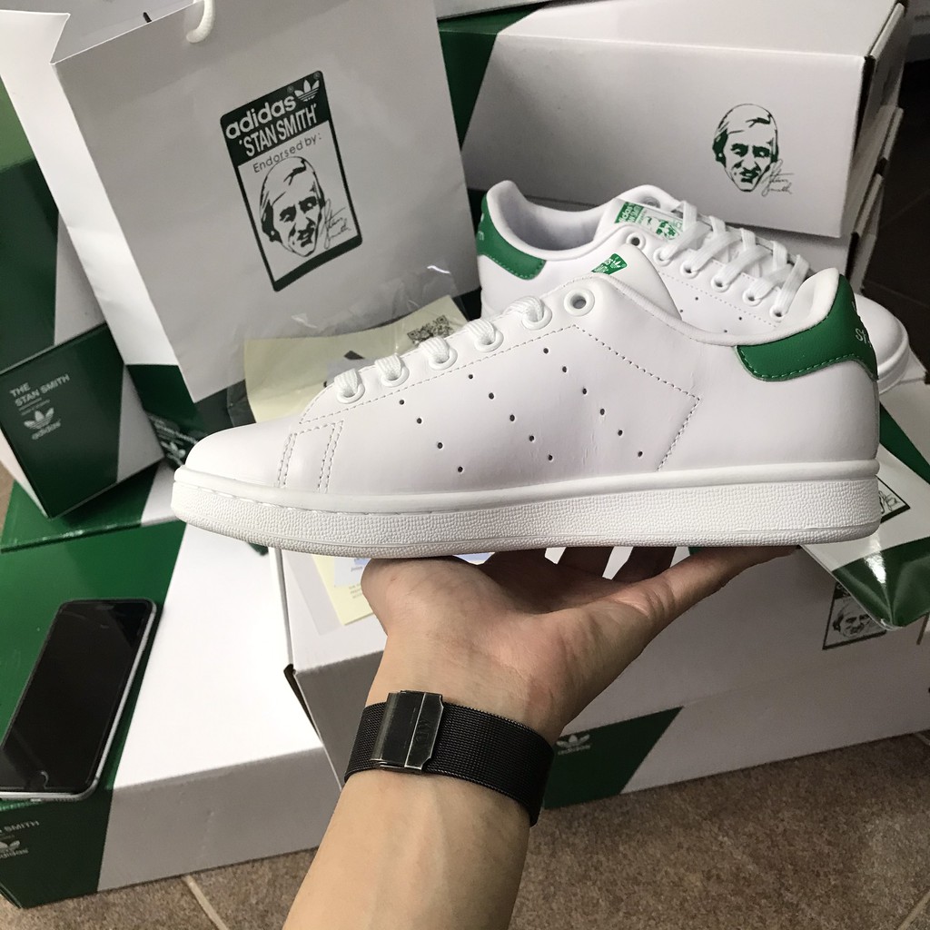 (Full Phụ Kiện + Box Bảo Vệ) Giày Stan Smith gót xanh 1;1