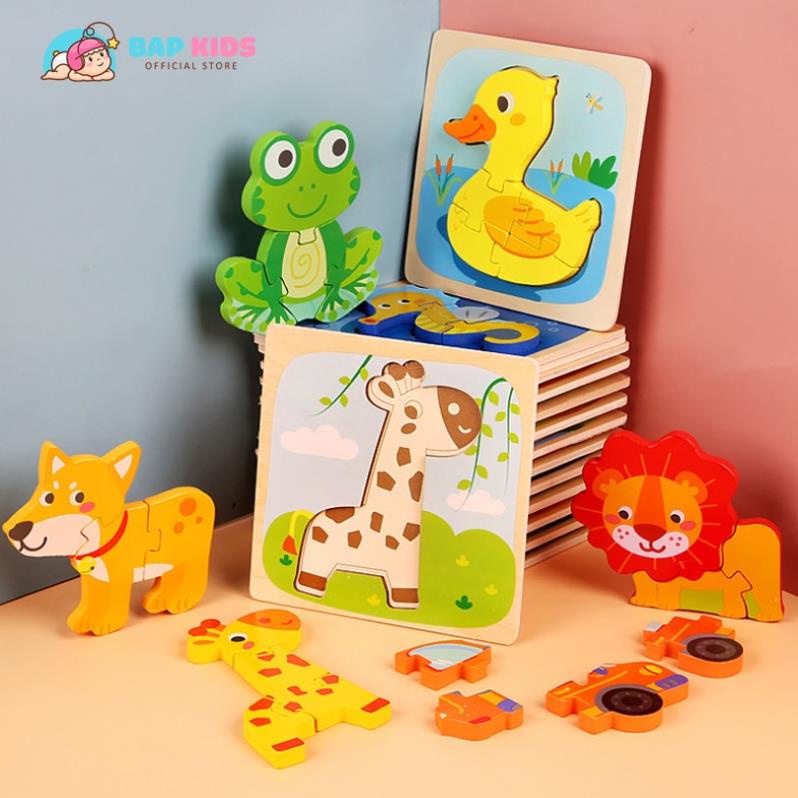 Đồ chơi gỗ Bapkids, Tranh ghép hình nổi 3D size to