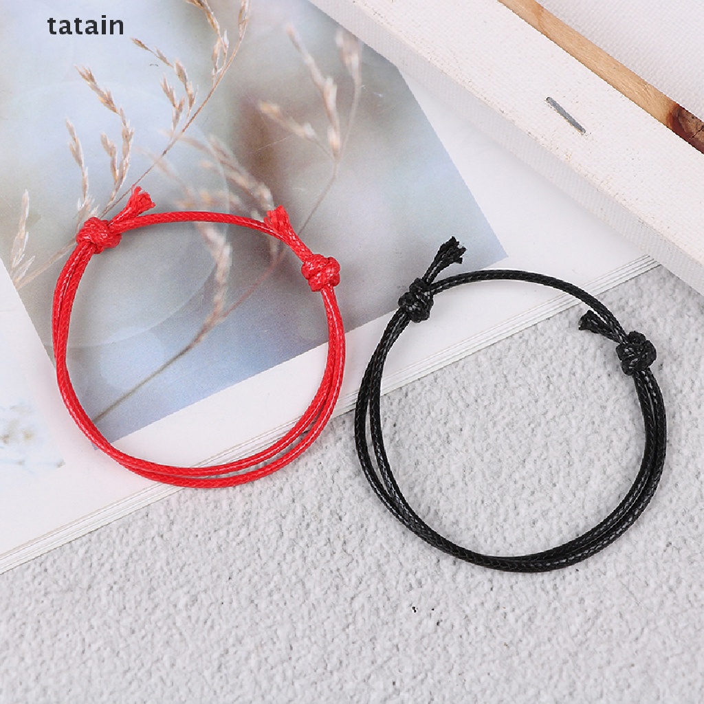 [TAT] 2x DIY Red leather string lucky bracelet lucky bracelet anklet against unisex CVX