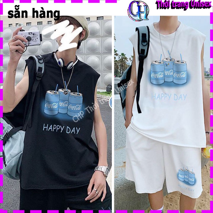 HÓT  Đồ bộ nam nữ tập gym, set quần áo thể thao mặc nhà Unisex 3 lỗ phong cách in chữ đủ màu trắng , cam , xanh , đen