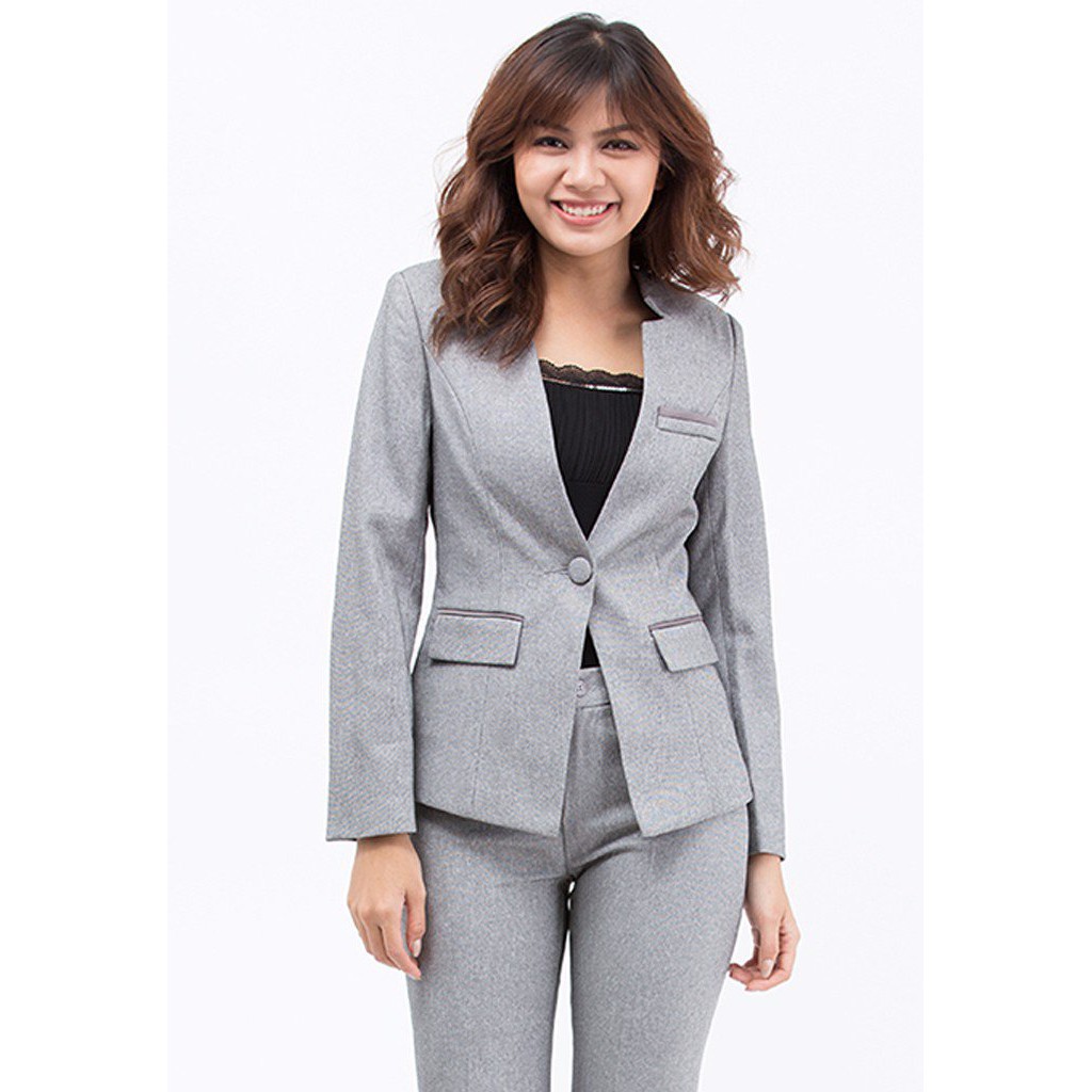 Áo vest Nữ Titishop ACC14 màu Xám 1 nút ( vest theo bộ )