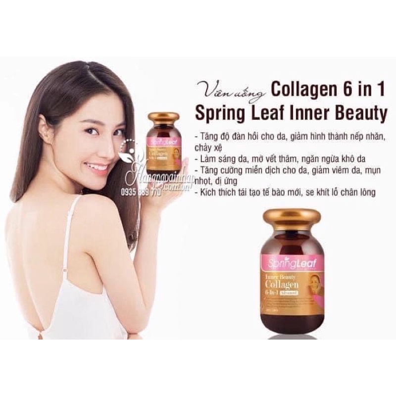 Collagen Springleaf 6 in 1 - 90 viên, 180 viên Úc - Viên Spring leaf inner beauty colagen 6-IN-1 advance