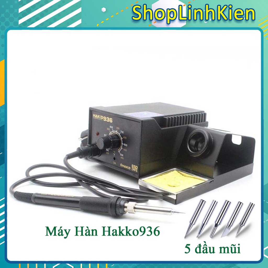 Bộ Trạm hàn hakko 936 kèm 5 đầu mũi hàn bảo hành 6 tháng/ Tay Hàn Hakko936 Hàng Japan