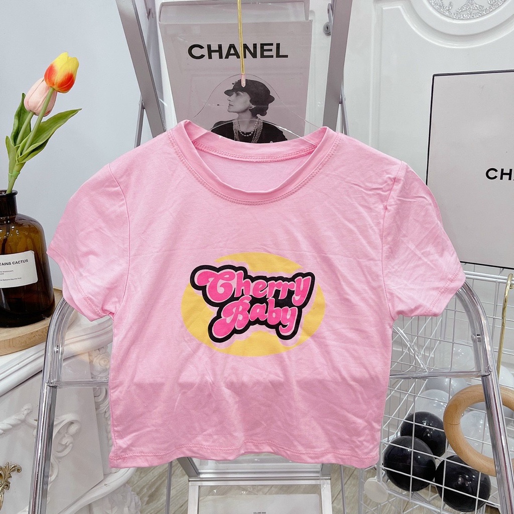 áo croptop thun lụa cherry baby mềm mát na