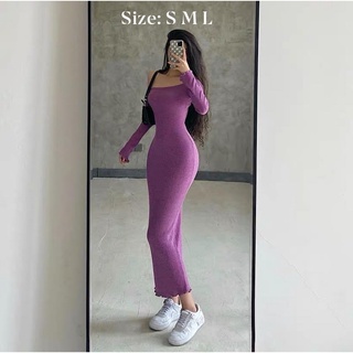 Đầm body dáng dài trễ vai