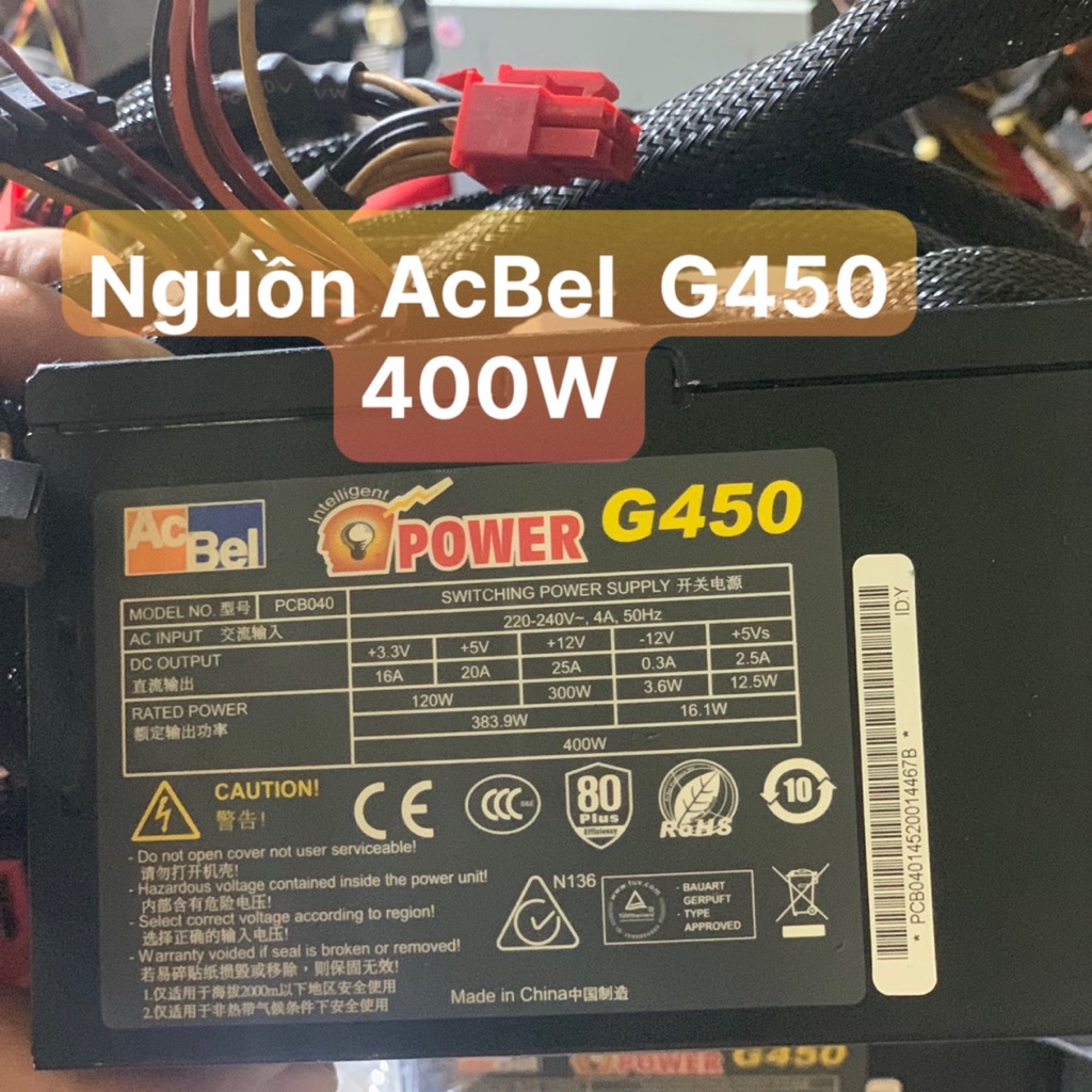 UPS N Guồn PC Hiệu AcBel G450 80 Flus 400W  Dây Dài - Vi Tính Bắc Hải